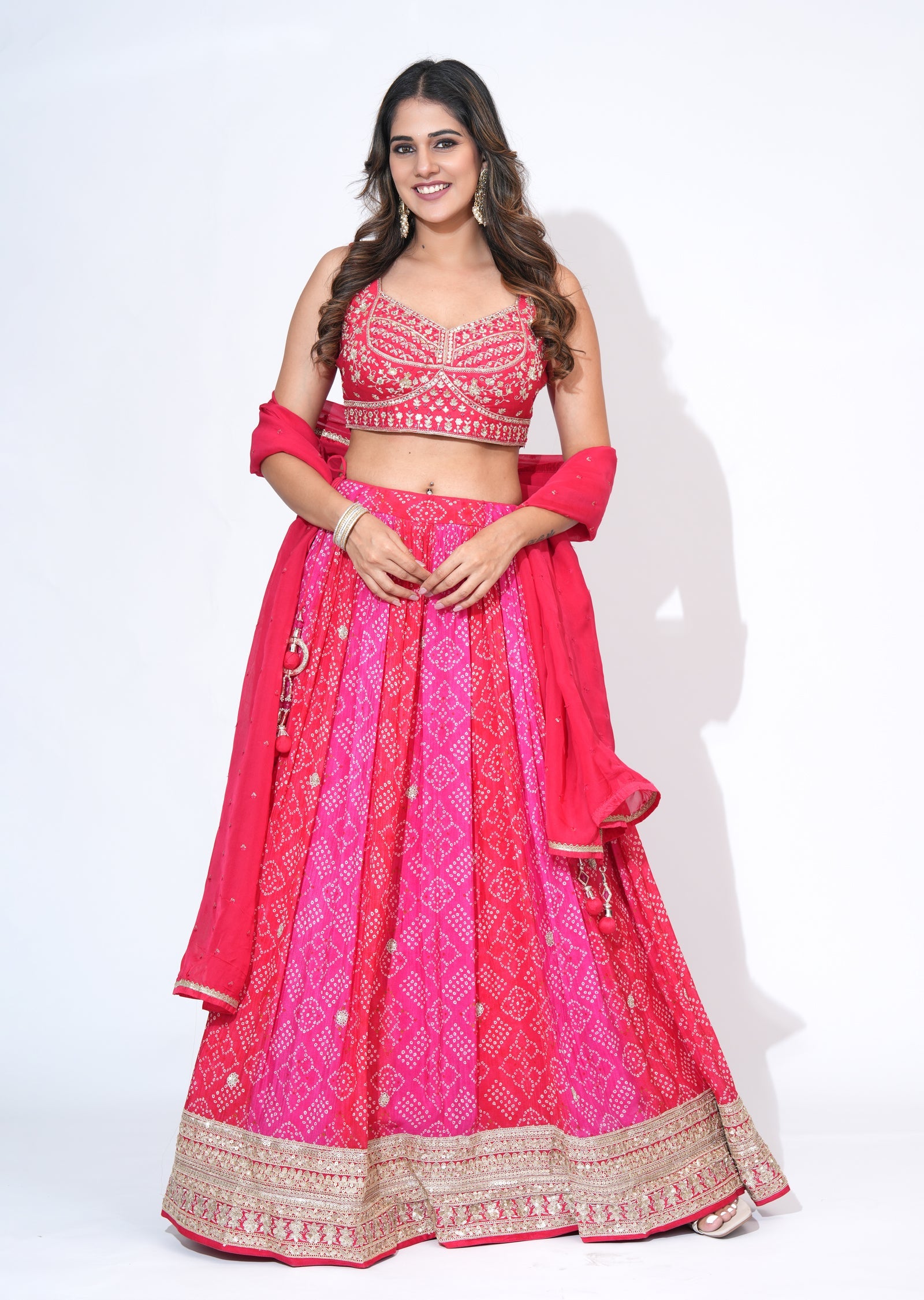 Pink Georgette Lehenga Set