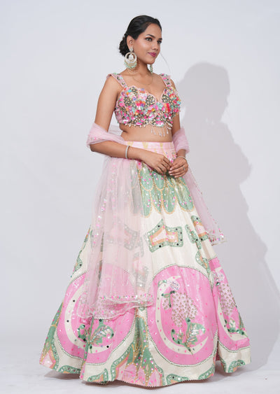 Multi Georgette Lehenga Set