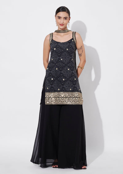 Black Georgette Sharara Set