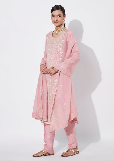 Light Pink Tissue Straight Cut Suit