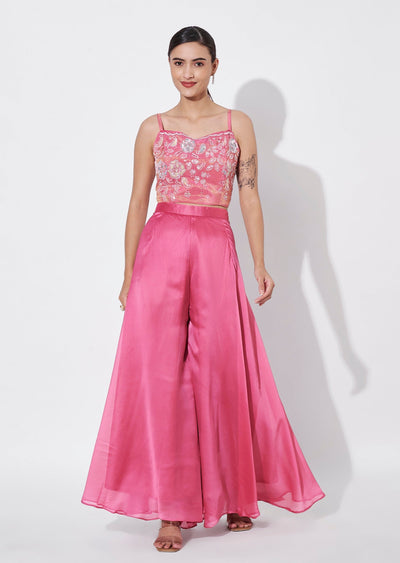 Pink Tissue Sharara Set