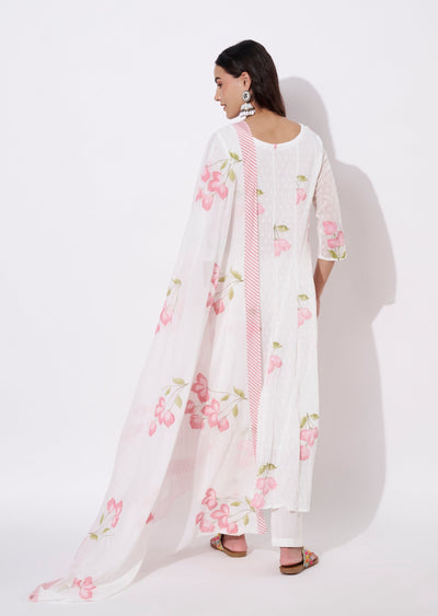 Coral Cotton Anarkali Suit