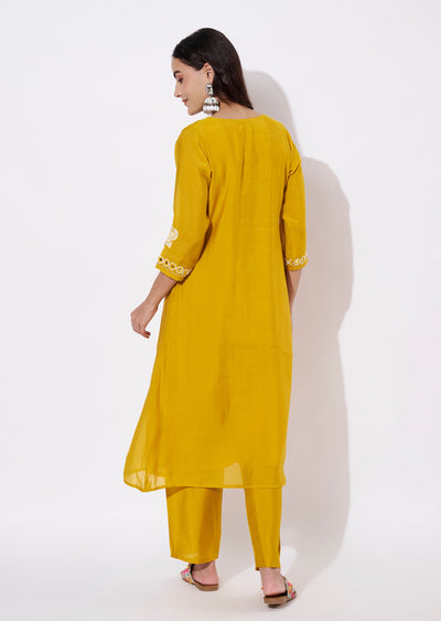 Yellow Russian Silk Straight cut set