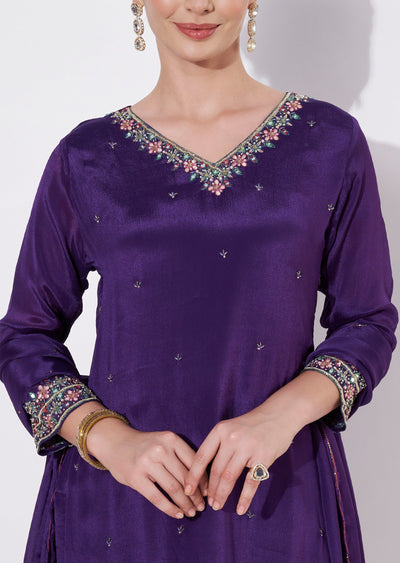 Purple Chinnon Straight cut suit