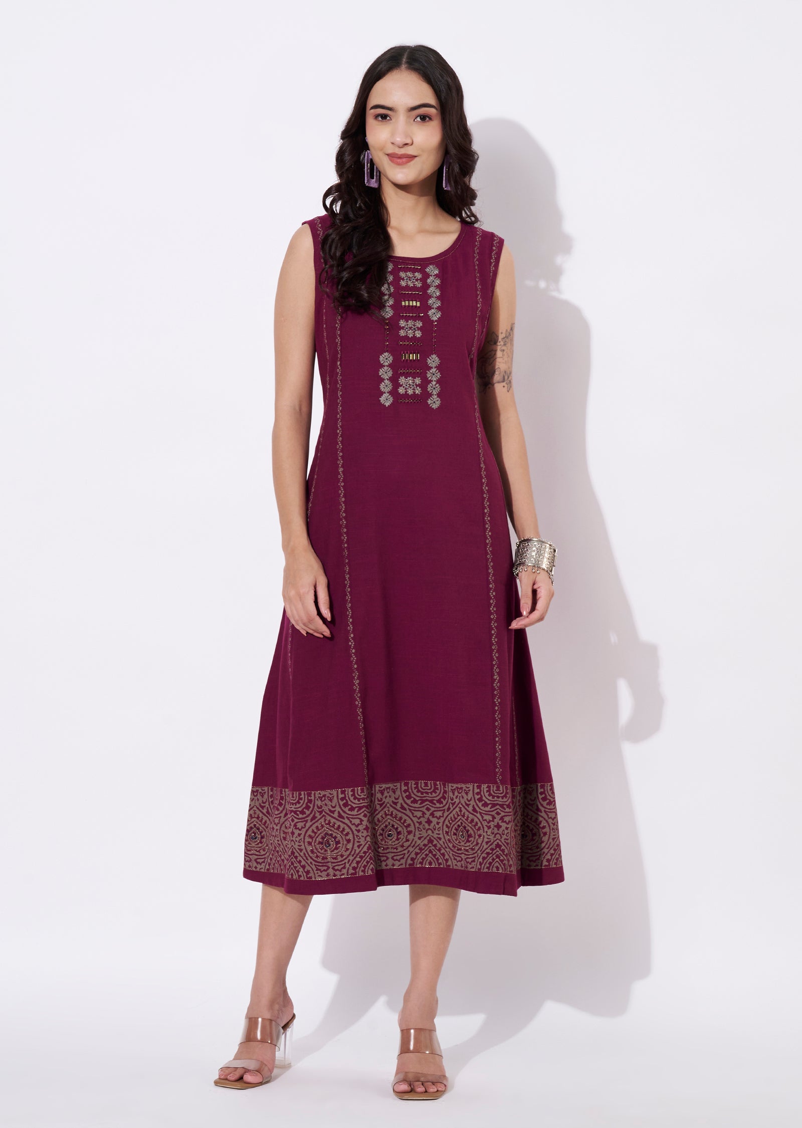 Magenta Gold Kurti