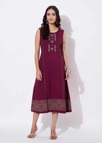 Magenta Gold Kurti