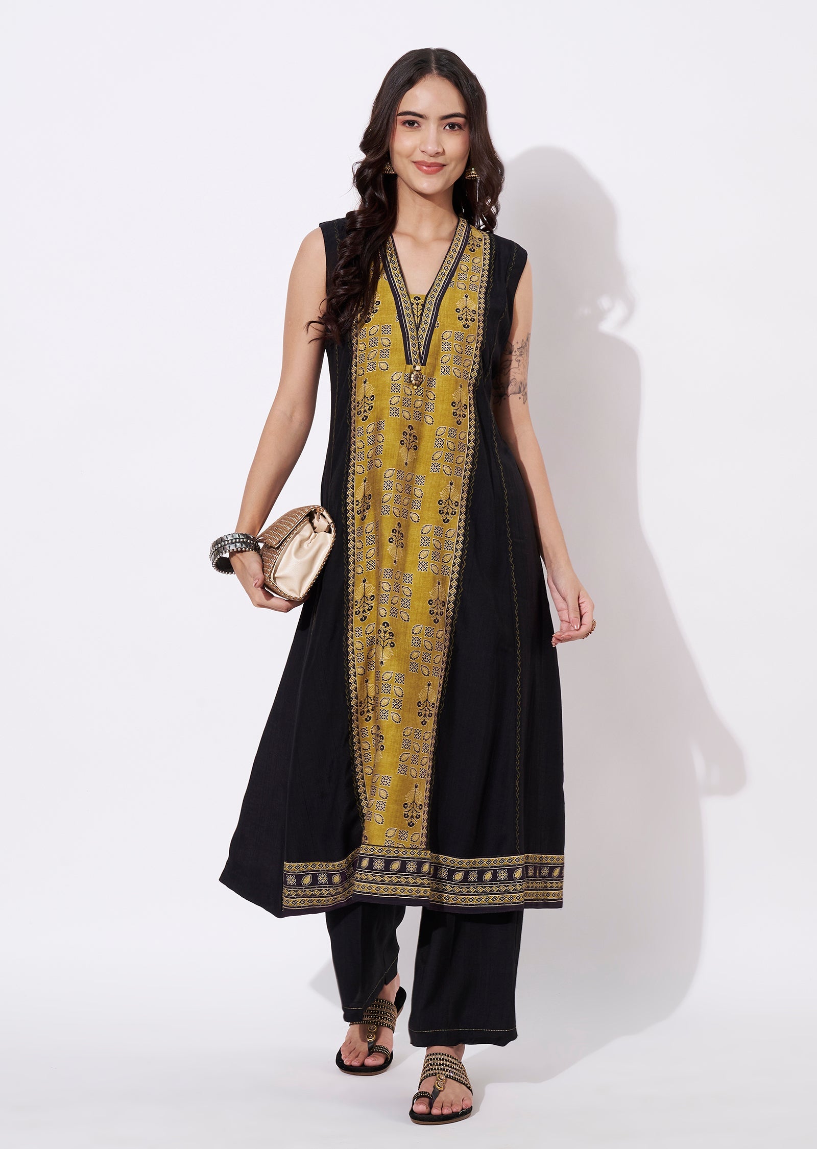 Black Gold Kurti Set