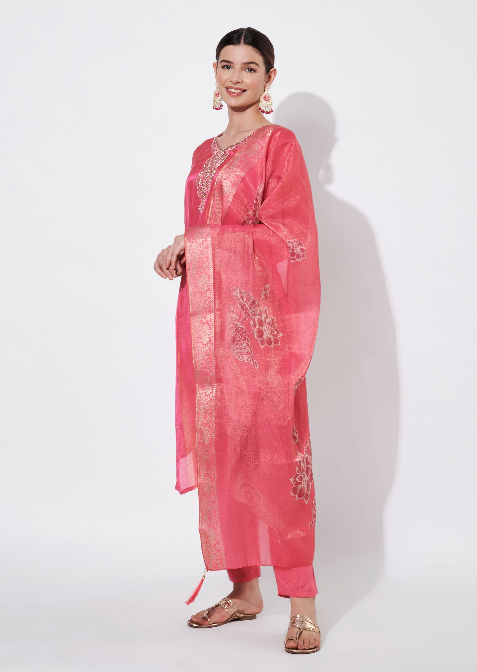 Pink Tissue Straight cut suit