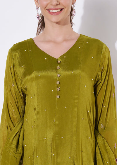 Light Green Tissue Straight cut suit