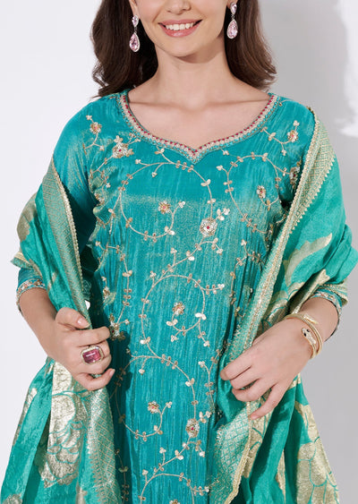Dusty Green Tissue Straight cut suit