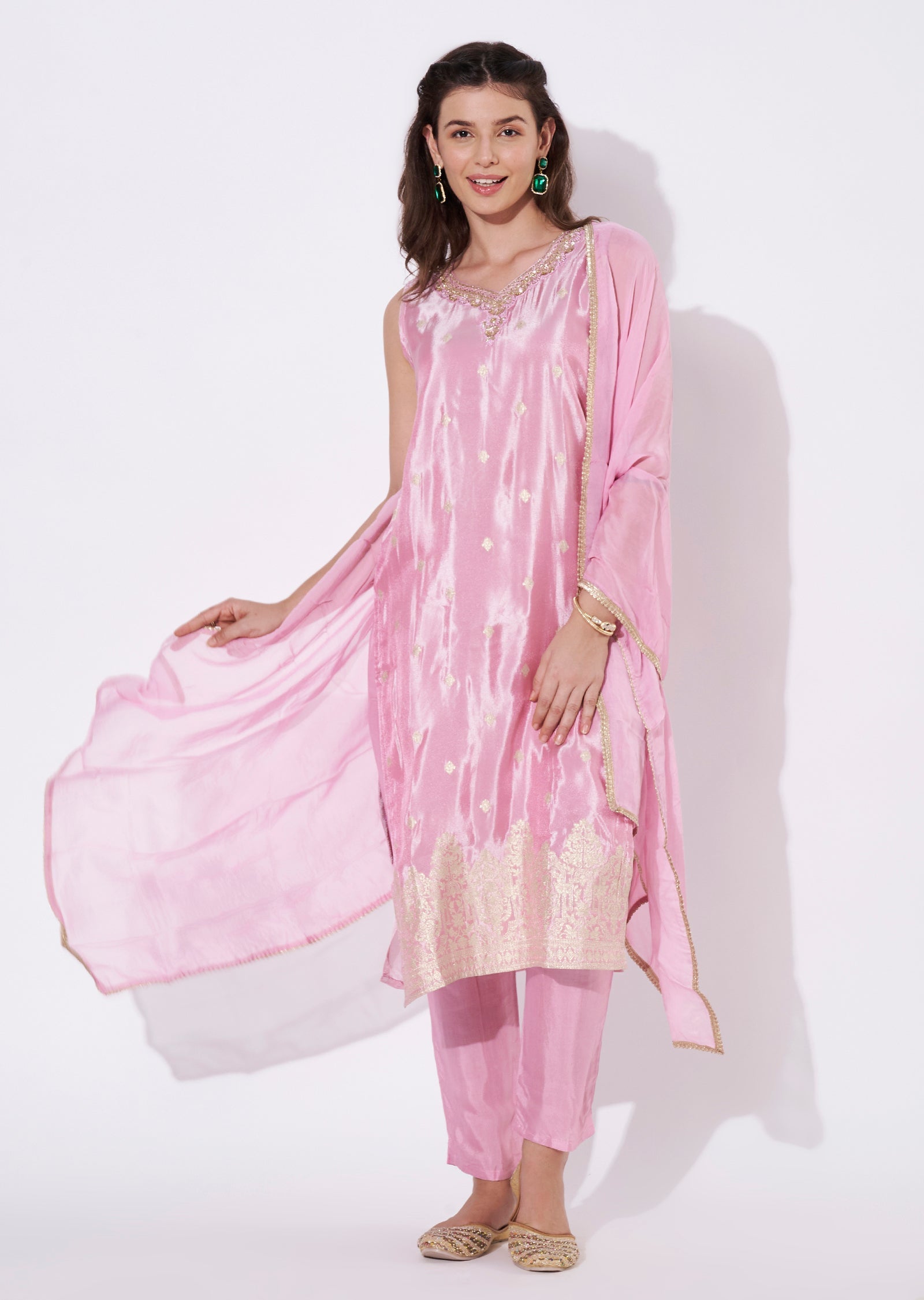 Light Pink Tissue Straight cut suit