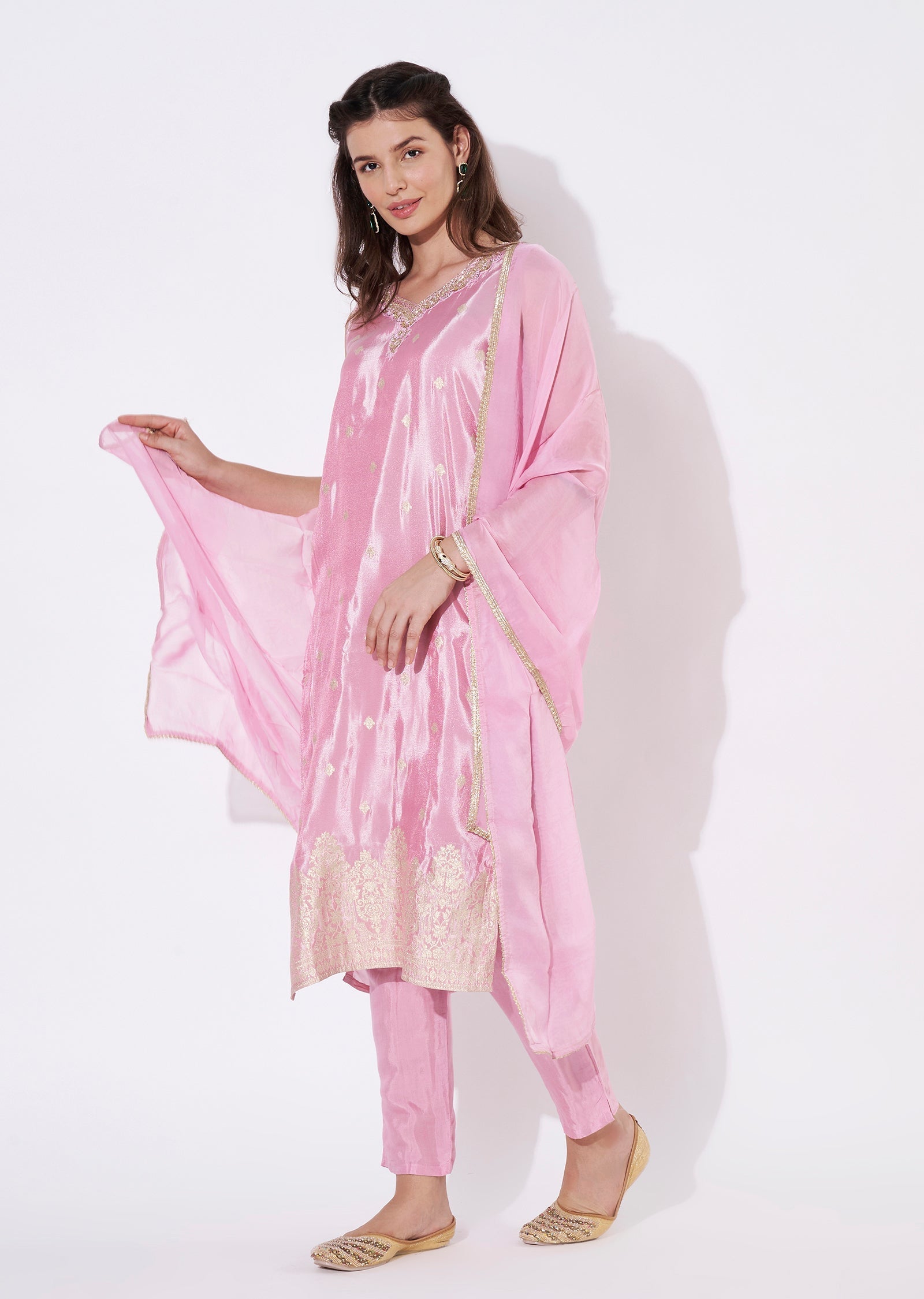 Light Pink Tissue Straight cut suit