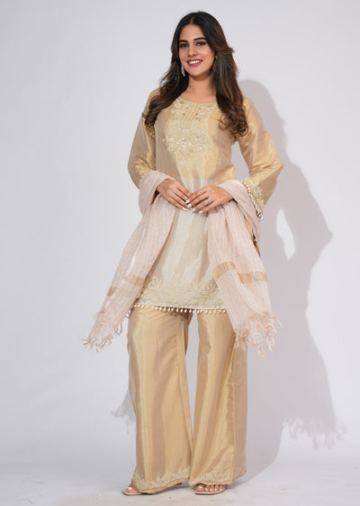 Gold Tissue Straight cut suit