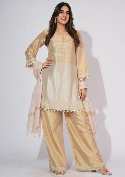 Gold Tissue Straight cut suit