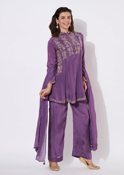 Lavender Chinnon Straight cut suit