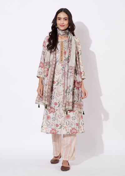 Pista Green Linen Cotton Straight cut suit