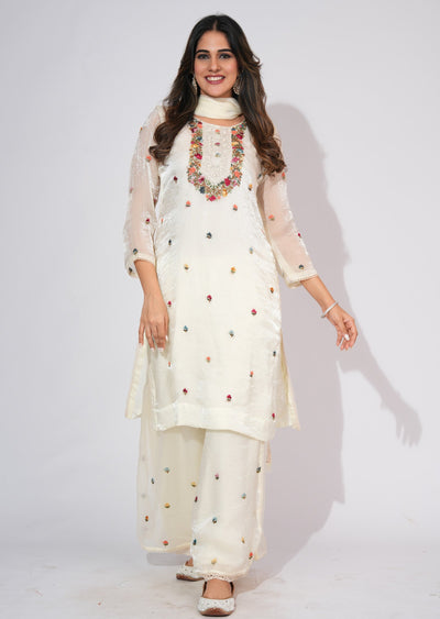 Cream Sharara set