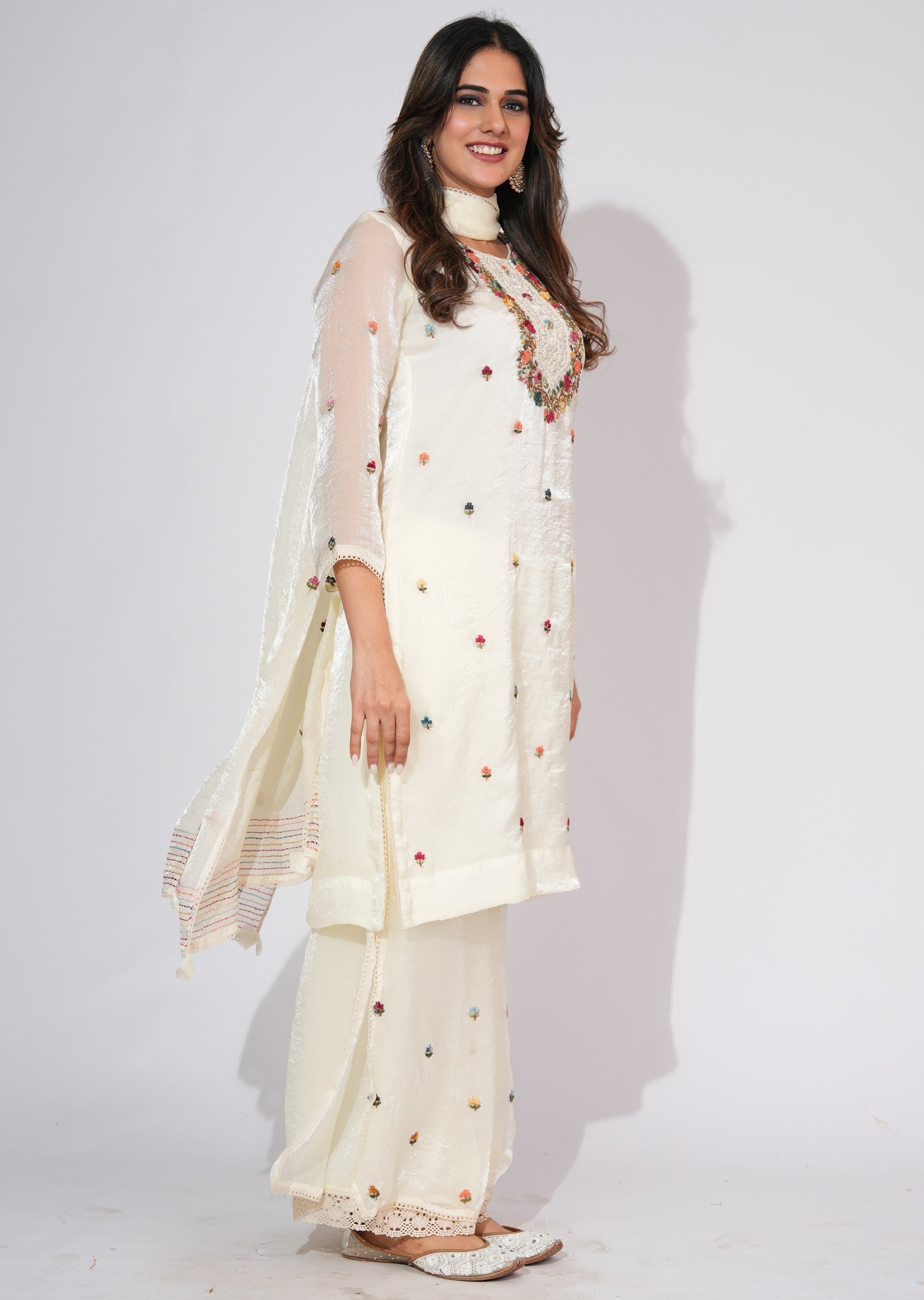 Cream Sharara set