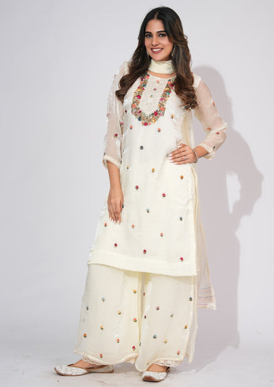 Cream Sharara set
