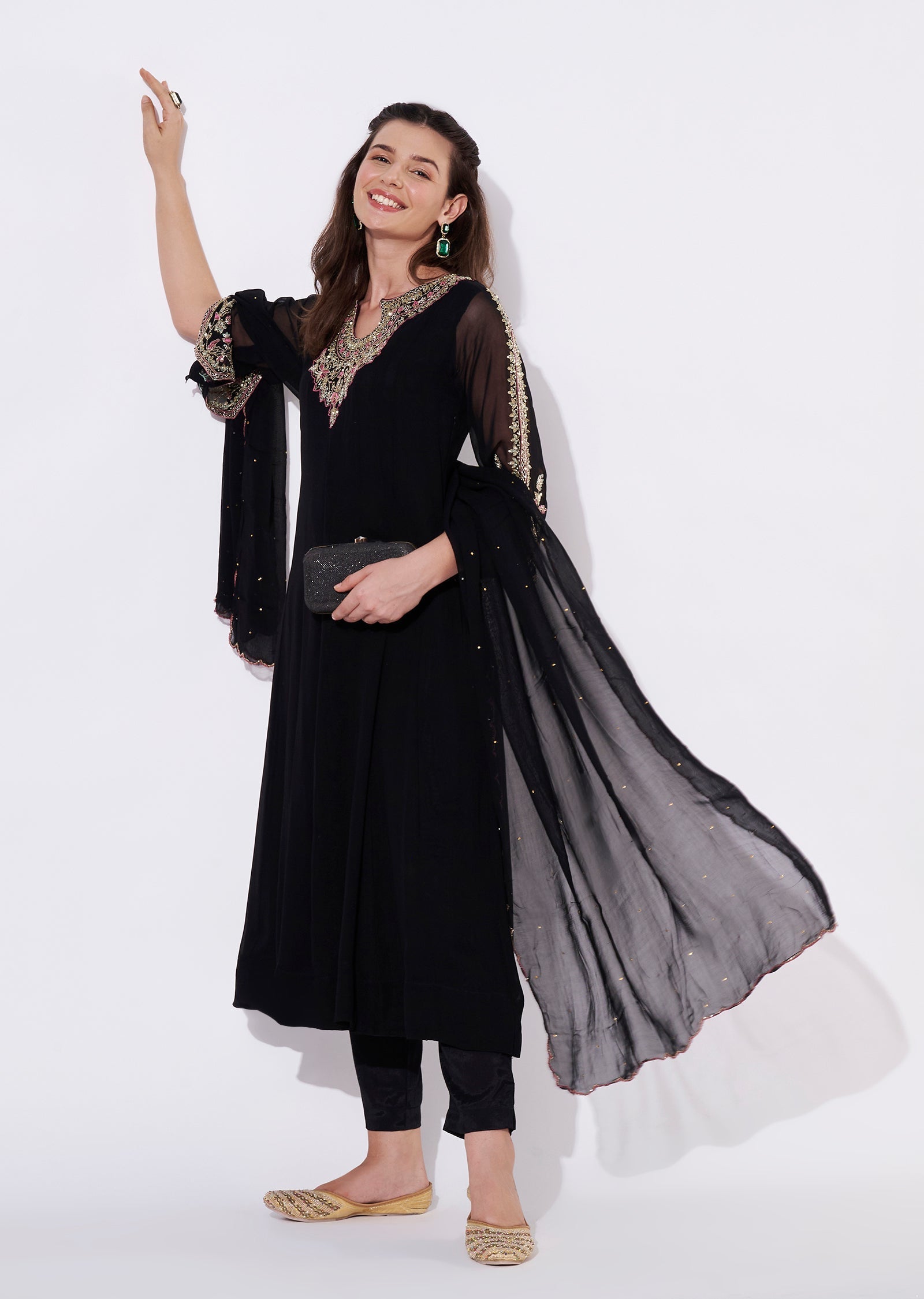 Black Georgette Anarkali Suit