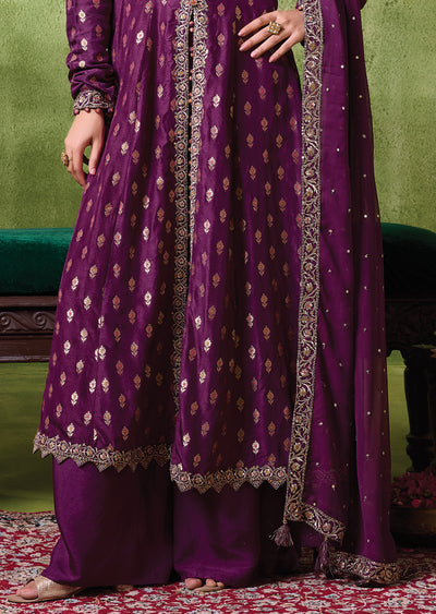 Wine Silk Anarkali Suit