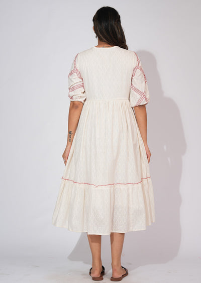 Light Beige Cotton Frock Style kurti