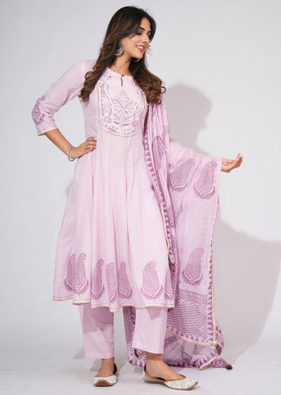 Lylac Cotton Anarkali Suit