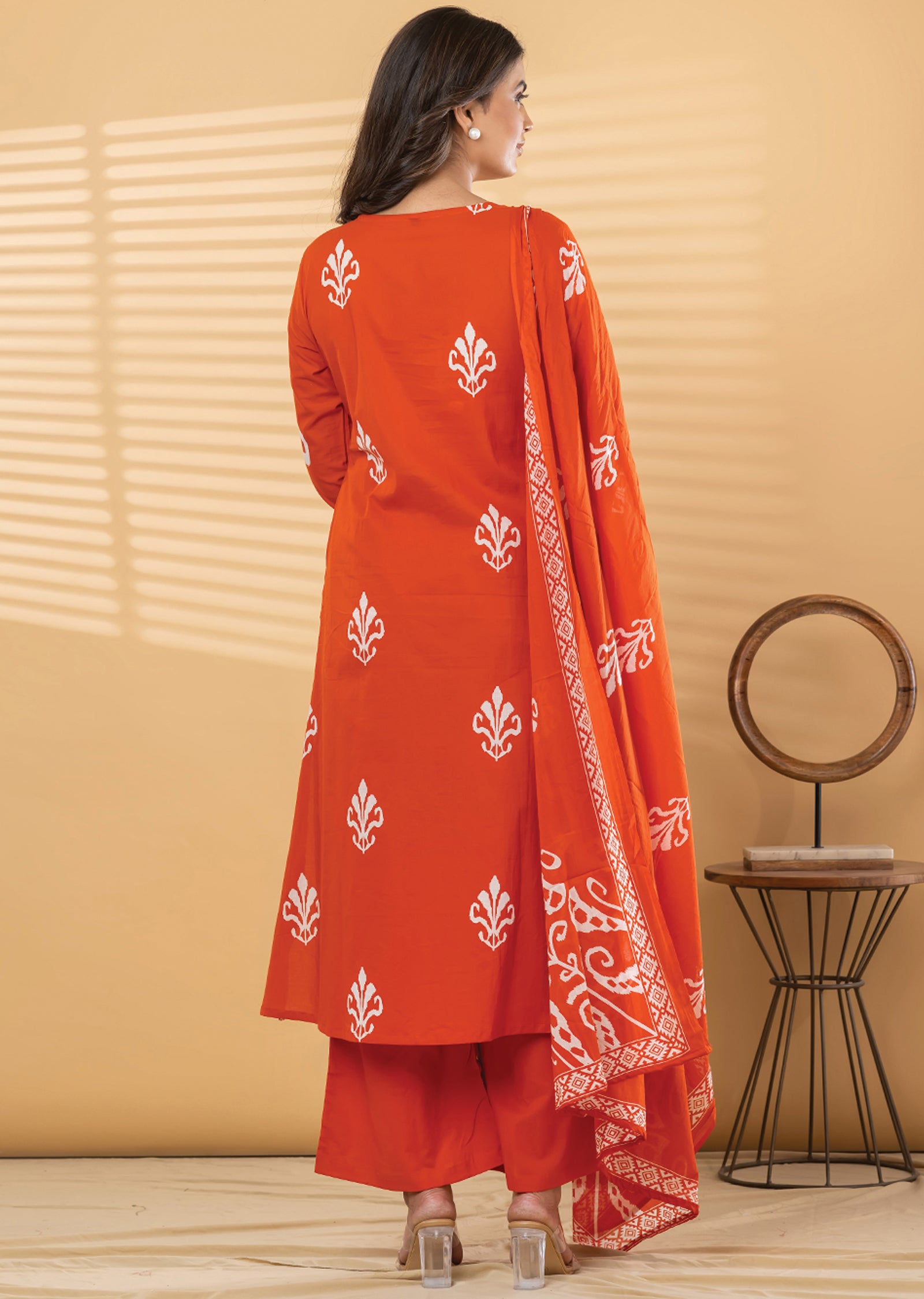 Dark Rust Cotton Straight cut suit