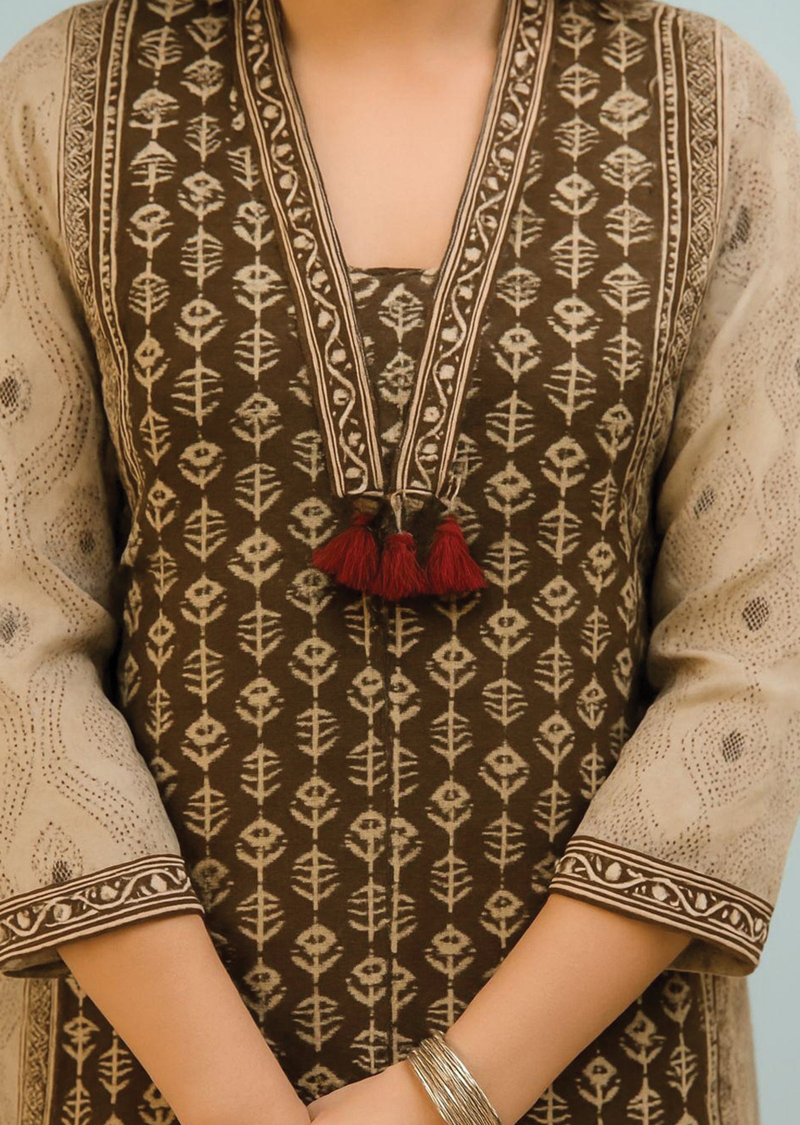 Brown Cotton Anarkali Suit