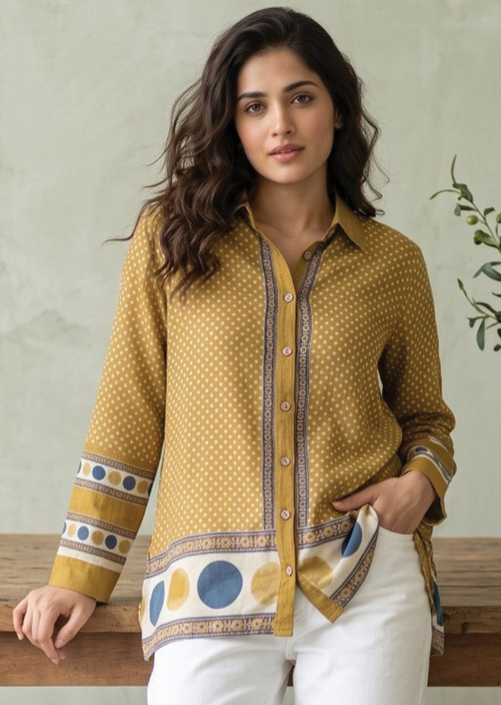 Mustard Muslin Short kurti