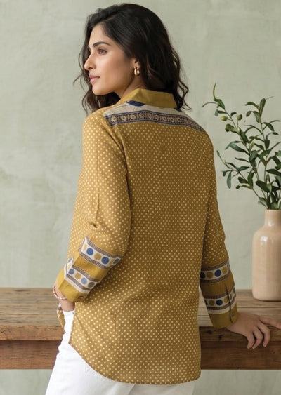 Mustard Muslin Short kurti