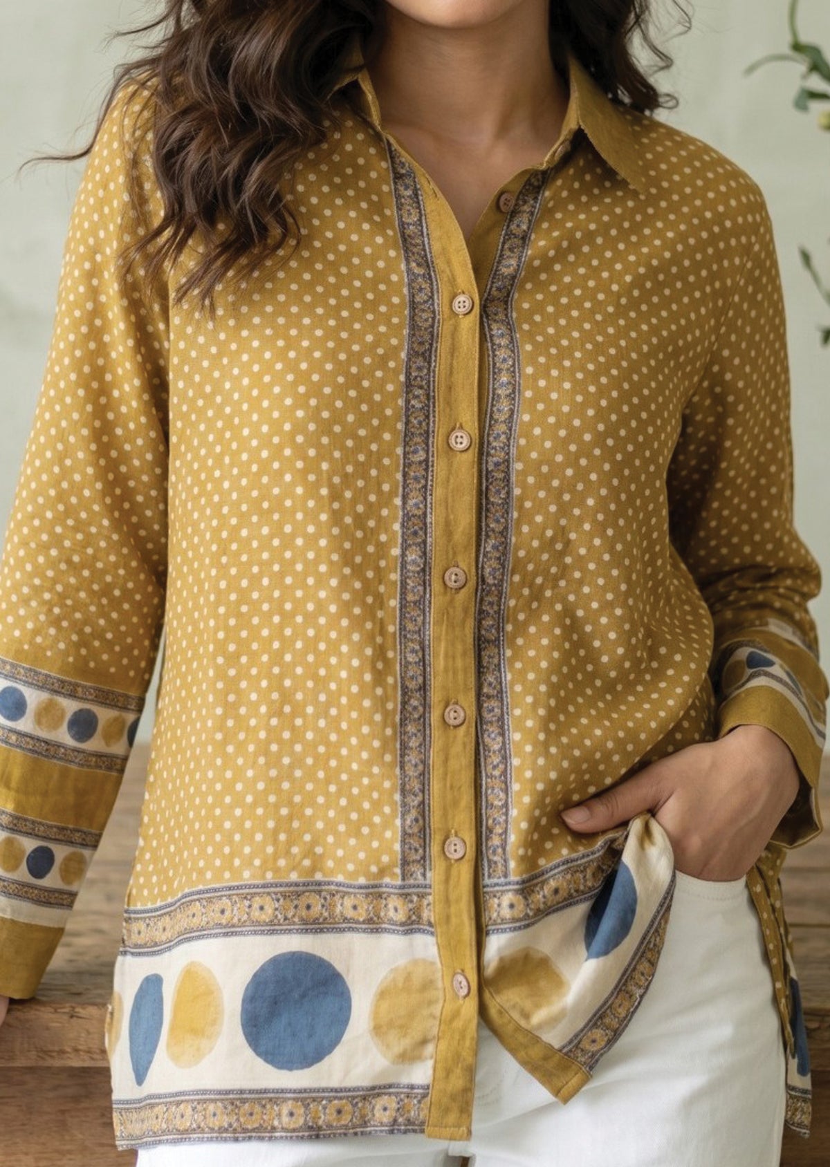 Mustard Muslin Short kurti