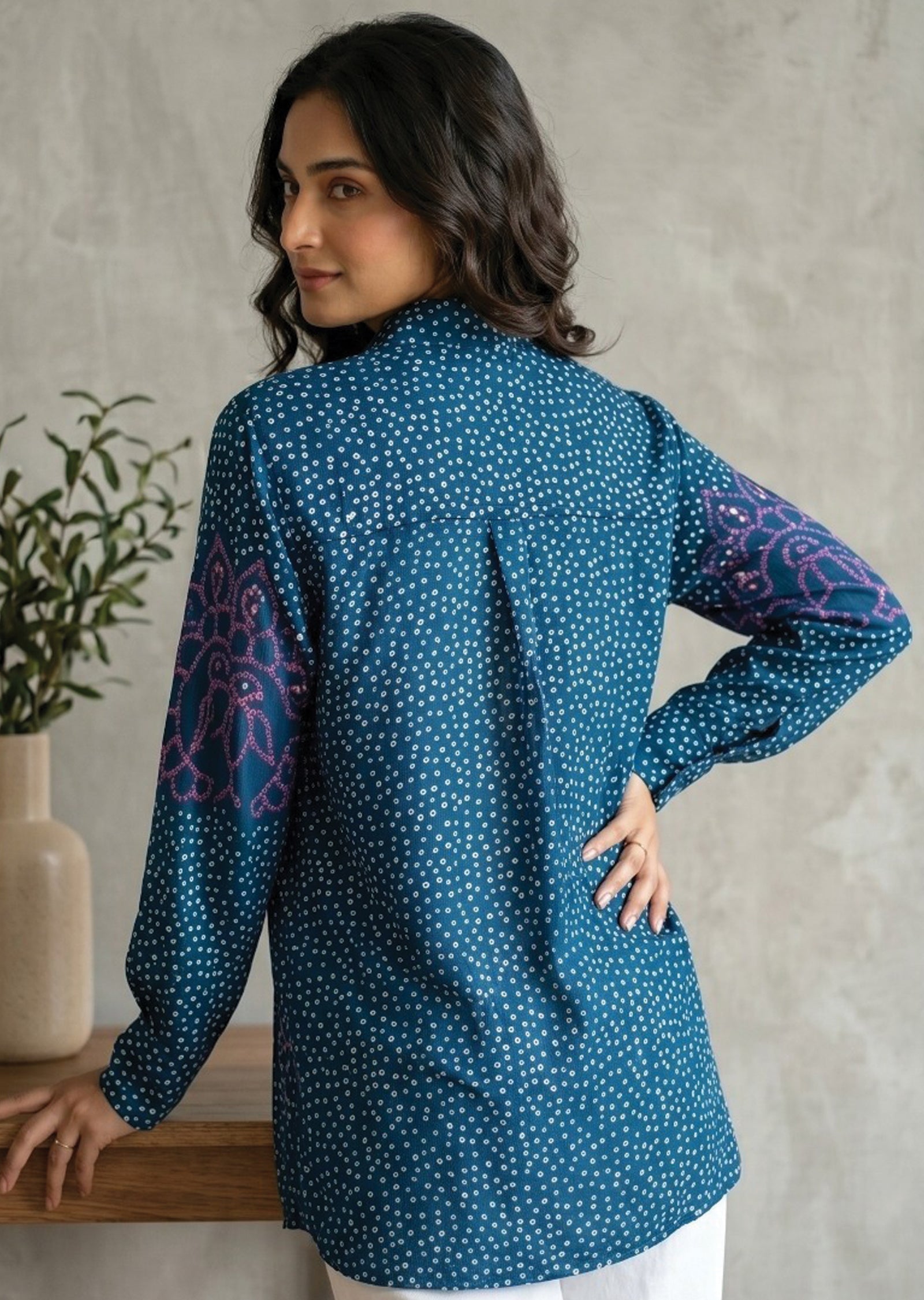 Blue Muslin Short kurti