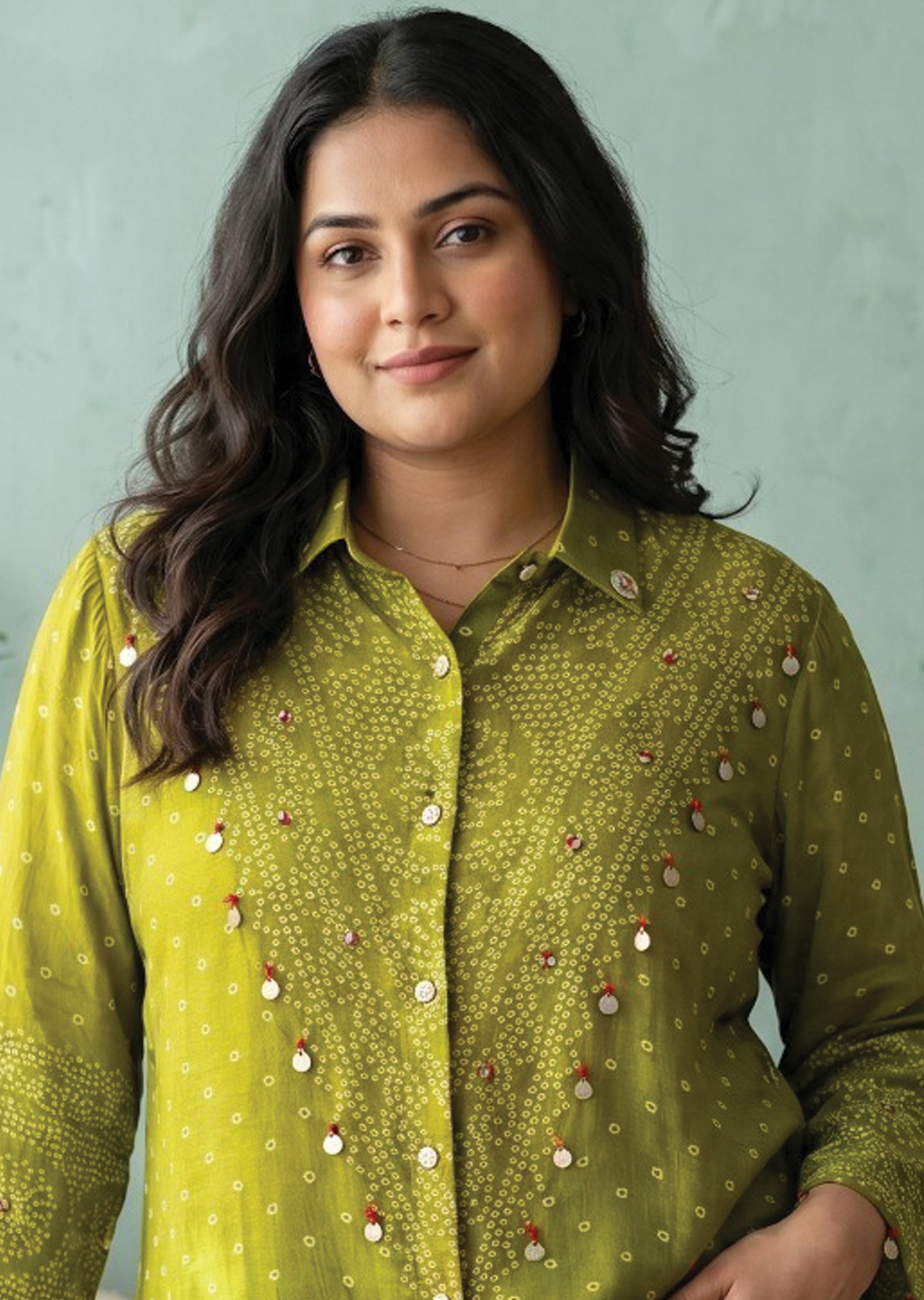 Mehndi Green Muslin Short kurti
