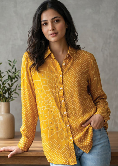 Mustard Muslin Short kurti