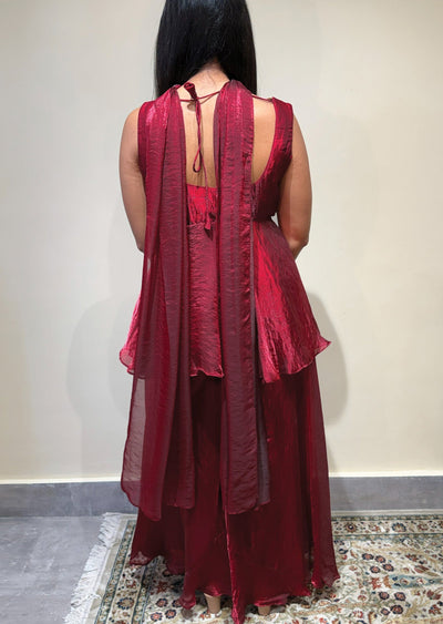 Maroon Sharara Set