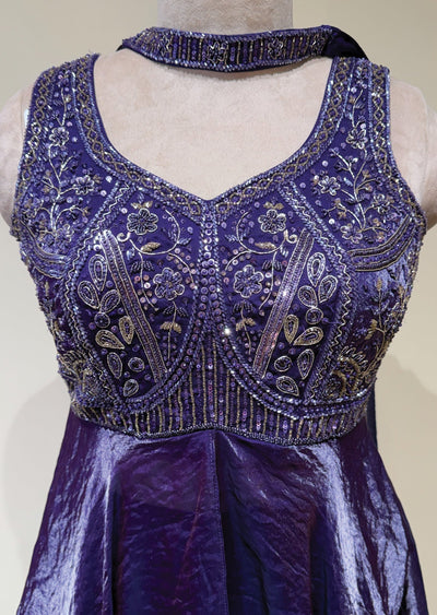 Purple Sharara Set