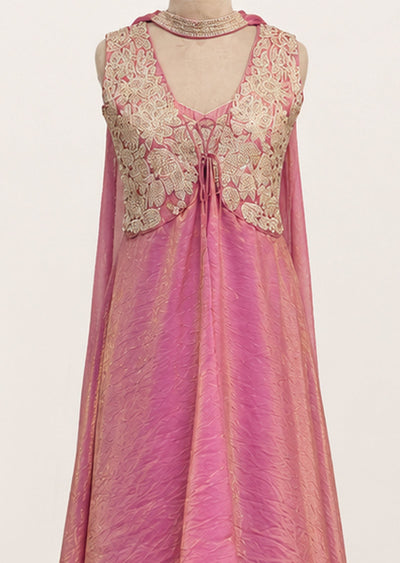 Onion Pink Indowestern Set