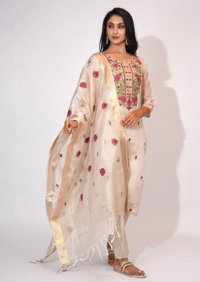 Beige Kota Straight cut suit