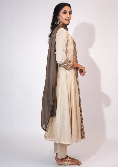 Natural Chanderi Anarkali suit