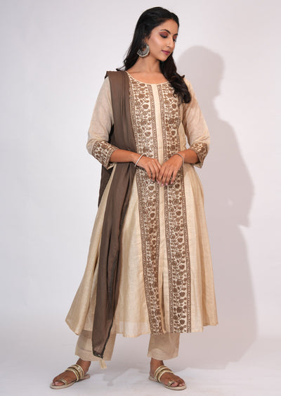 Natural Chanderi Anarkali suit