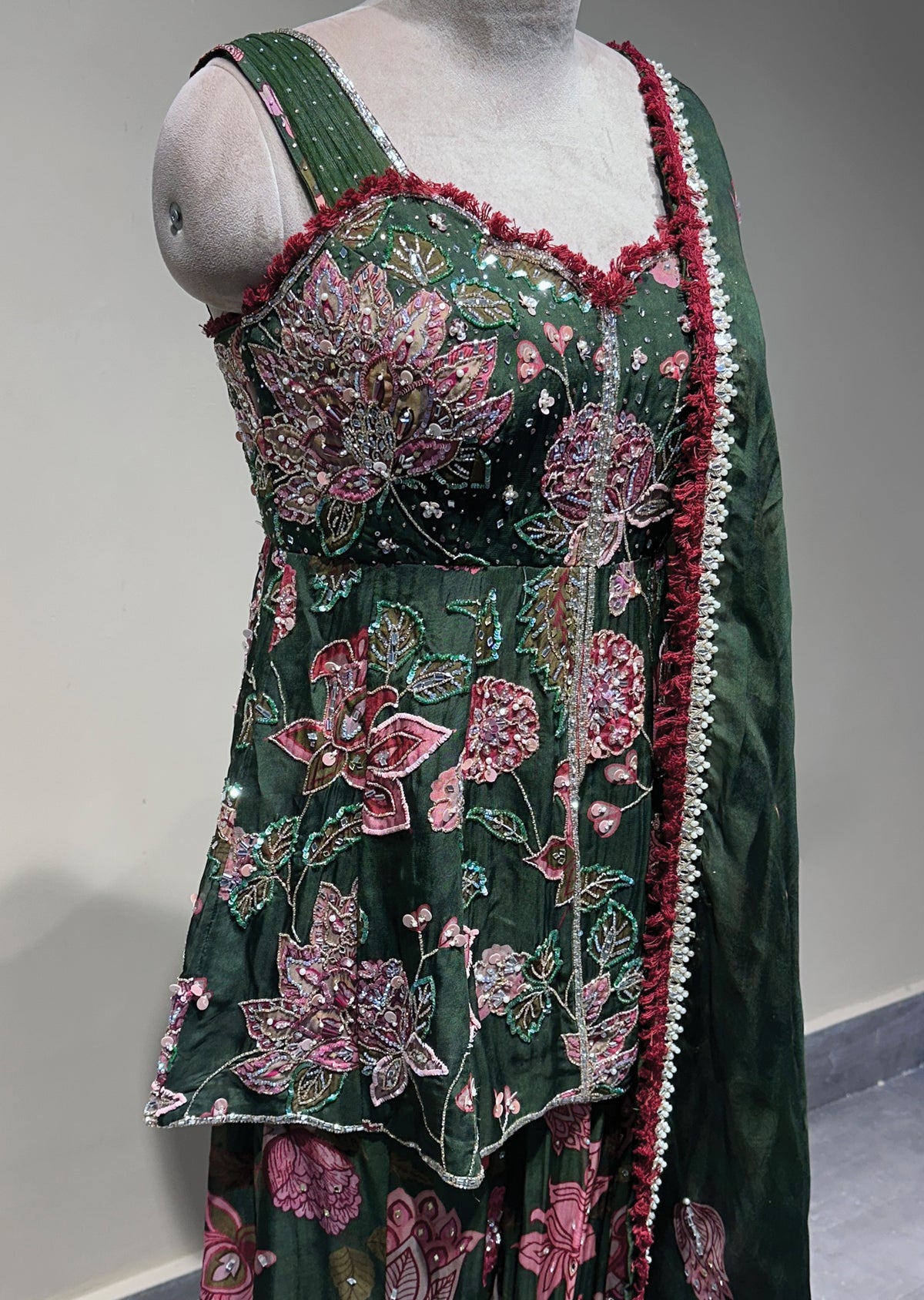 Mehndi Green Georgette Sharara Set