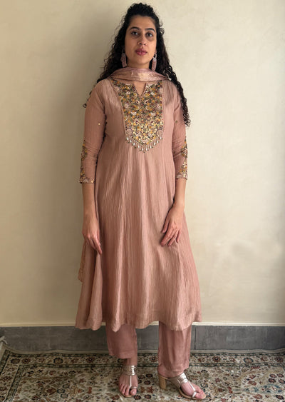 Dusty Peach Salsa Anarkali Suit