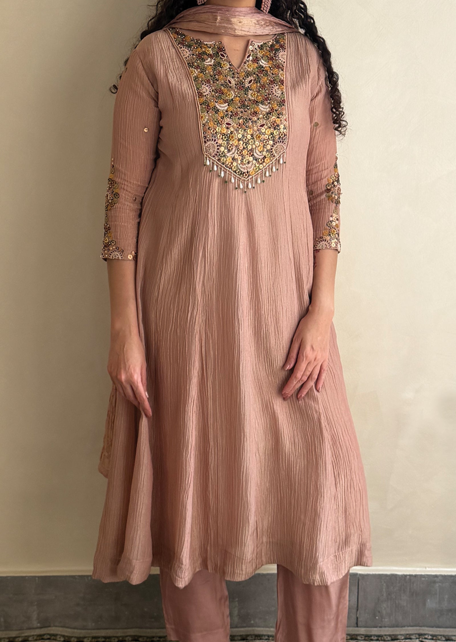 Dusty Peach Salsa Anarkali Suit