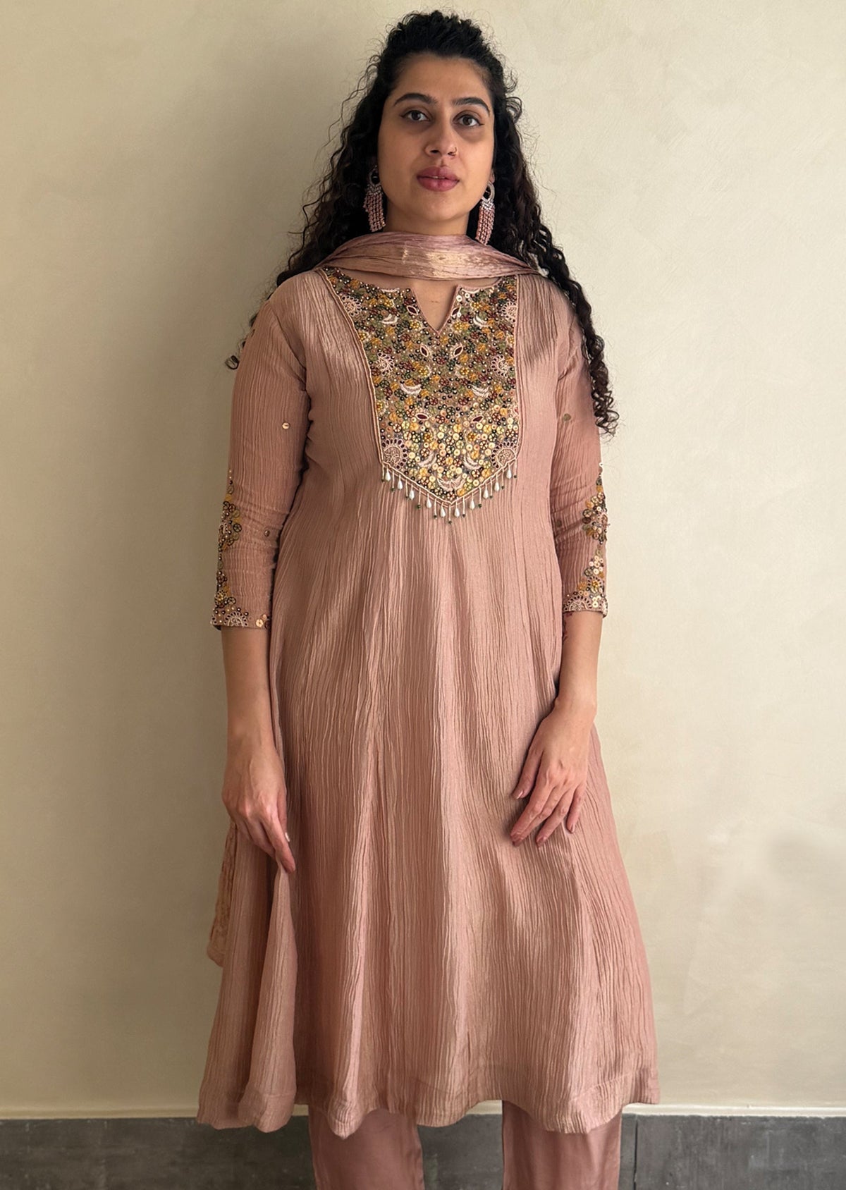 Dusty Peach Salsa Anarkali Suit