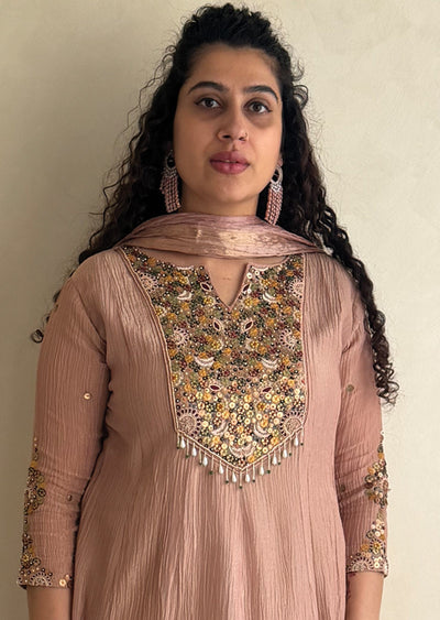 Dusty Peach Salsa Anarkali Suit