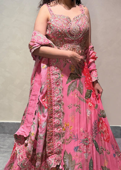 Light Pink Georgette Lehenga set