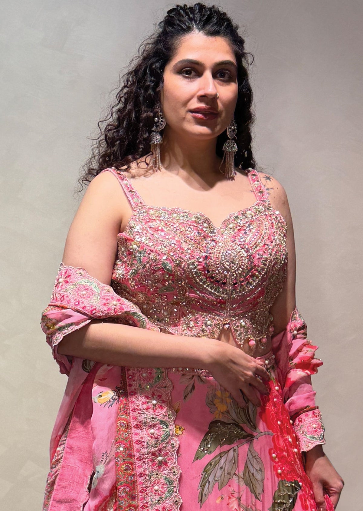 Light Pink Georgette Lehenga set