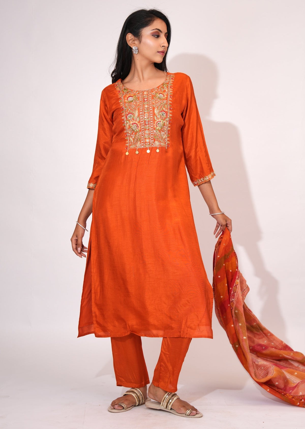 Rust Russian Silk Straight cut suit