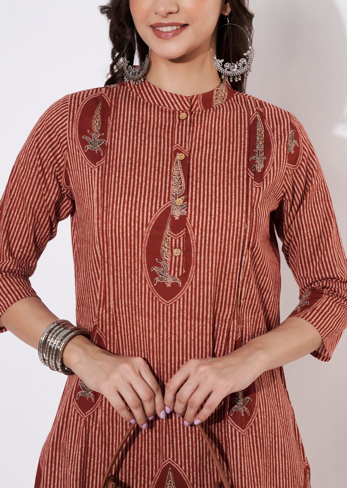 Maroon Cotton Kurti set